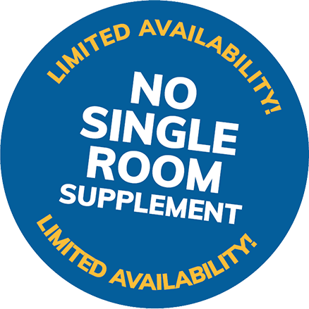 No single room supplement - Limited availability
